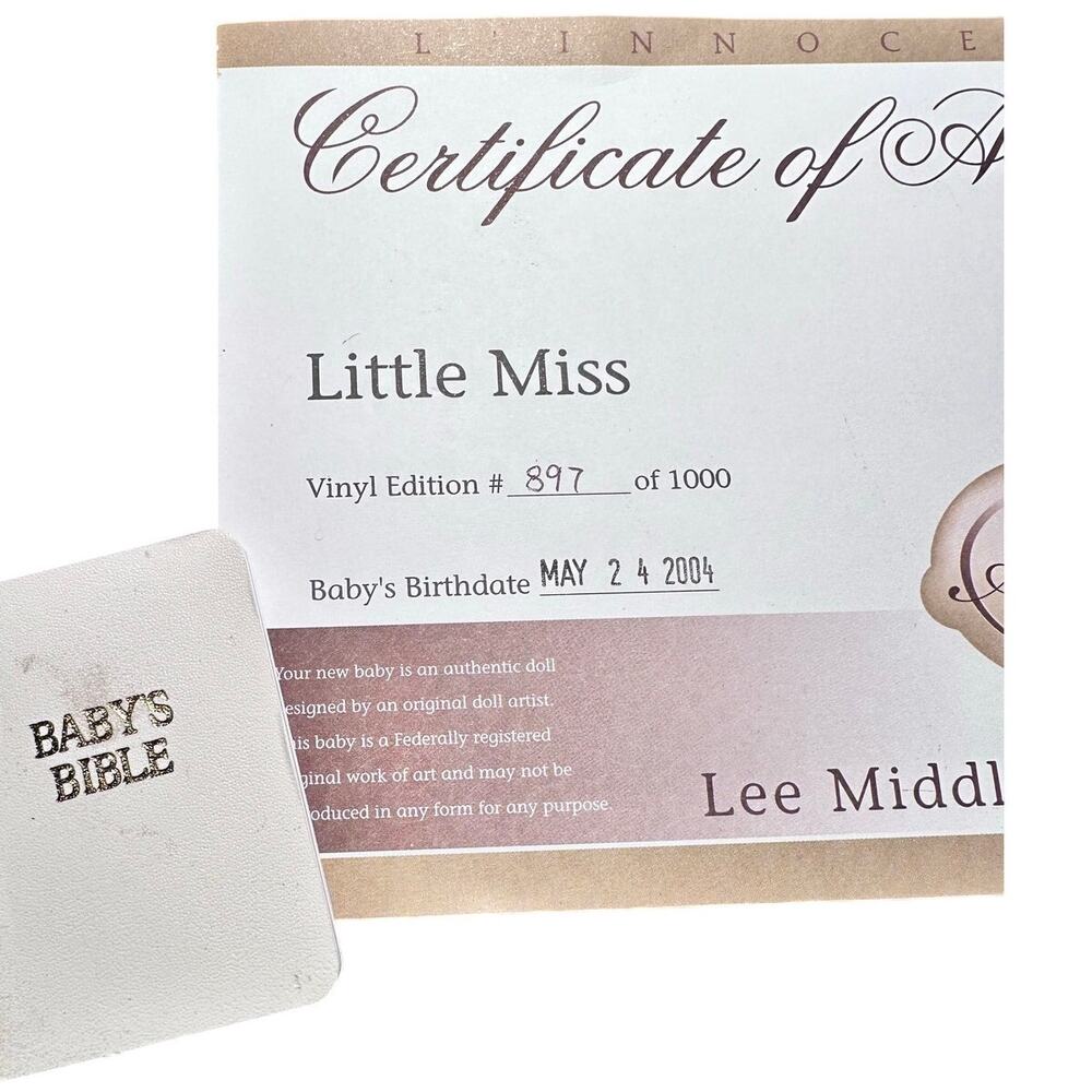 Lee Middleton Original Dolls Artist Studio #897/1000-2004 "Little Miss"-NEW - Picture 4 of 16
